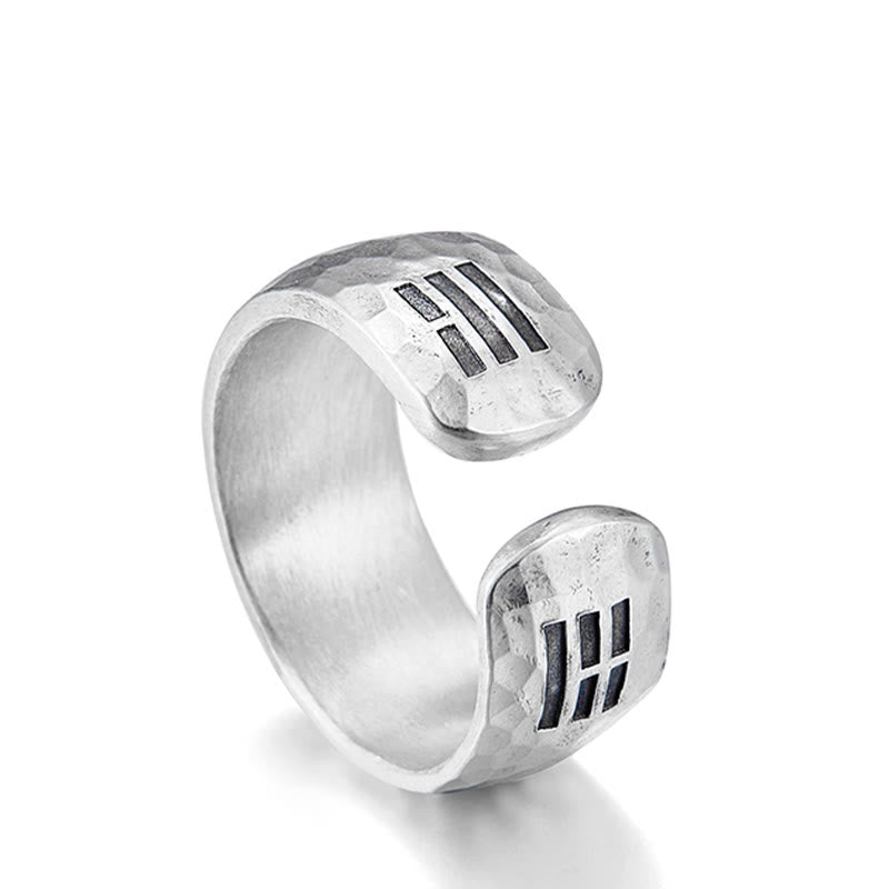 Buddha-Steine, handgefertigt, 999 Sterlingsilber, Yin Yang Bagua Symbol, Harmonie, verstellbarer Ring - image 11