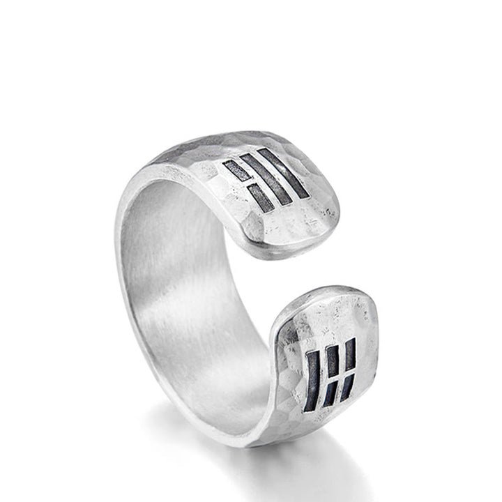 Buddha-Steine, handgefertigt, 999 Sterlingsilber, Yin Yang Bagua Symbol, Harmonie, verstellbarer Ring - image 11