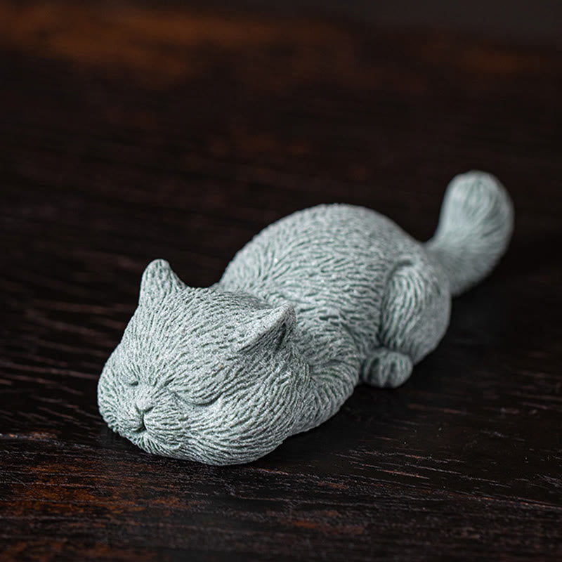 Buddha-Steine, kleine Katze, für Zuhause, Tee-Haustier, Figur, Schreibtisch-Dekoration - Schlafende Katze 10,6*4*2,5 cm - image 7