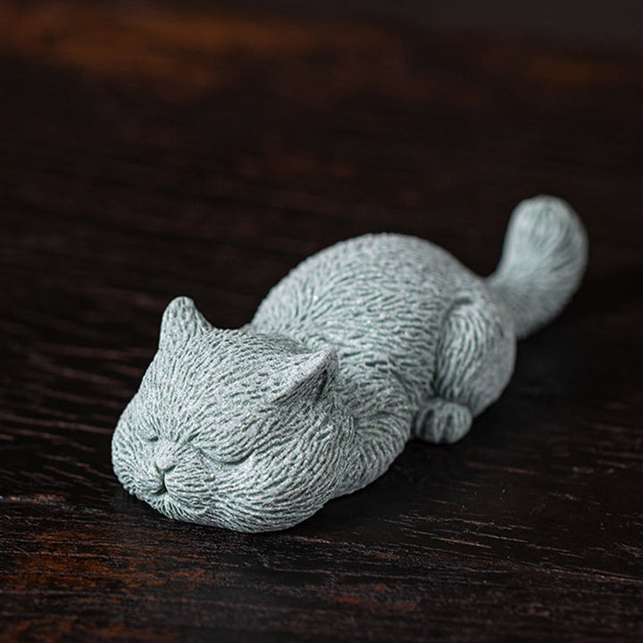 Buddha-Steine, kleine Katze, für Zuhause, Tee-Haustier, Figur, Schreibtisch-Dekoration - Schlafende Katze 10,6*4*2,5 cm - image 7