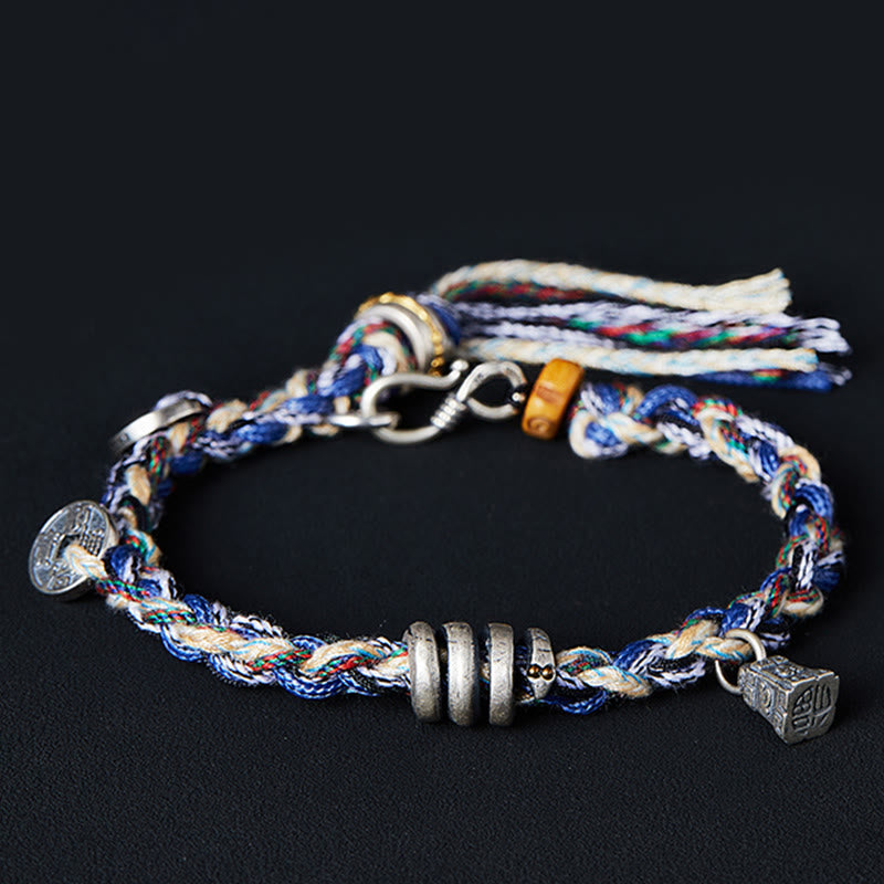 Buddha-Steine, 925er Sterlingsilber, Münzen, Schuppen, Charm, handgefertigt, Segensarmband - 19 cm, passend für einen Handgelenkumfang von 17 cm - image 0