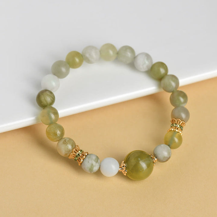 Buddha Stones Jade-Armband in Traubengrün