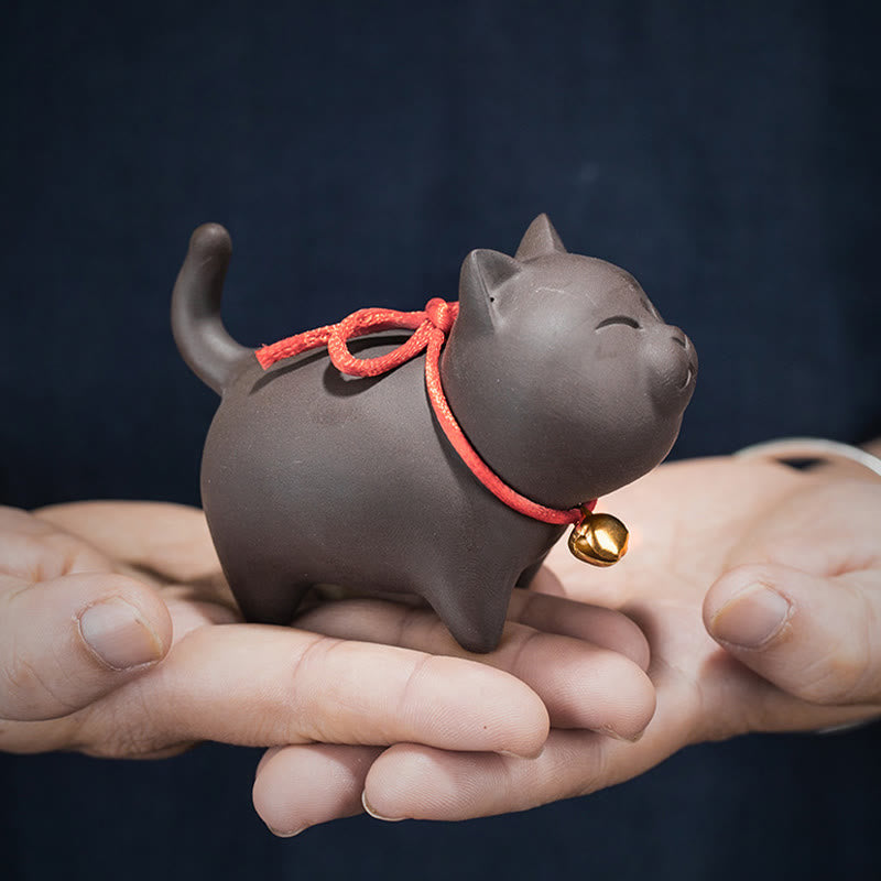 Buddha Steine Mini Schöne Katze Tee Haustier Lila Ton Figur Schreibtisch Dekoration - image 3