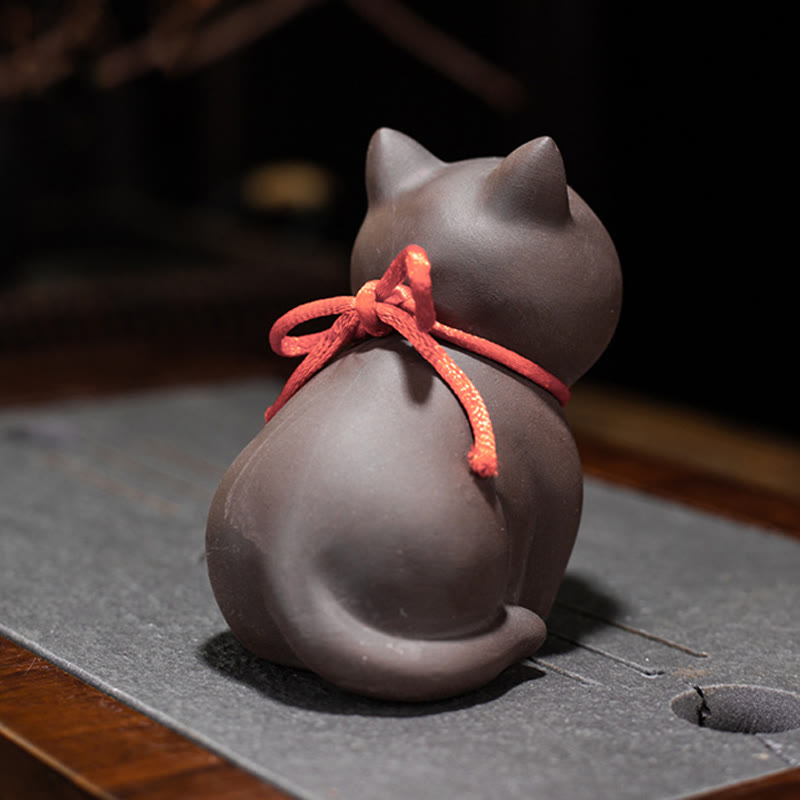 Buddha Steine Mini Schöne Katze Tee Haustier Lila Ton Figur Schreibtisch Dekoration - image 7