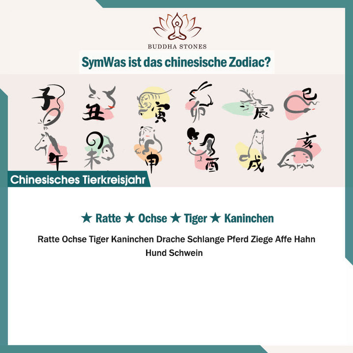 Halskette mit 12 chinesischen Sternzeichen, Segen, Reichtum, Glück - image 29