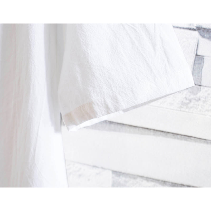 Buddha Stones 2-teiliges Herren-Set mit einfarbigen Baumwollknöpfen und kurzen Ärmeln, T-Shirt und Hose - image 6