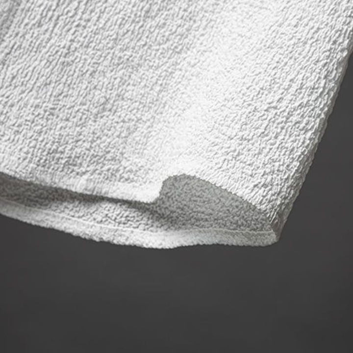 Buddha Stones 2-teiliges Herren-Set mit einfarbiger Textur, Knopfleiste, halblangen Ärmeln, Hemd und Hose - image 6