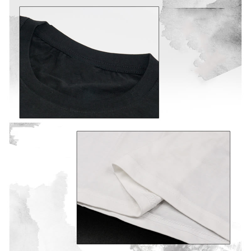 Buddha Stones Herren Sommer-T-Shirt aus Baumwolle mit Rundhalsausschnitt und kurzen Ärmeln, Yin Yang - image 7