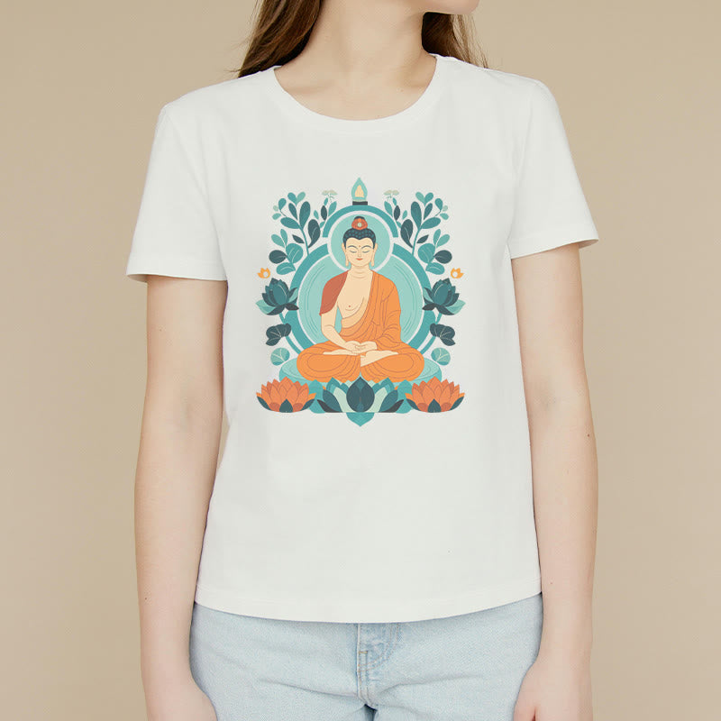 Buddha Stones Lotus Buddha Meditation Tee T-shirt - image 3