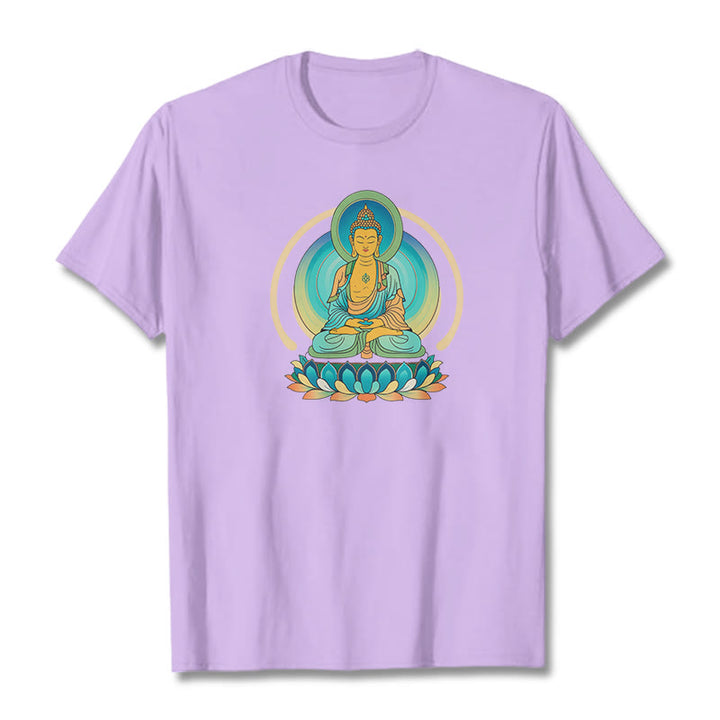 Buddha Stones Lotus Buddha T-Shirt - Pflaume - 2XL - image 16