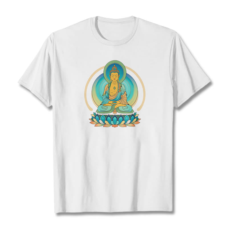 Buddha Stones Lotus Buddha T-Shirt - Weiß - 2XL - image 3