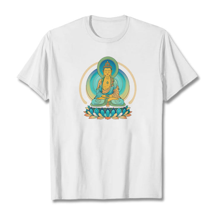 Buddha Stones Lotus Buddha T-Shirt - Weiß - 2XL - image 3