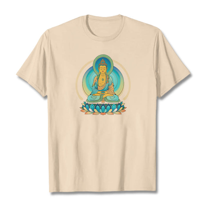Buddha Stones Lotus Buddha T-Shirt - Bisque - 2XL - image 1
