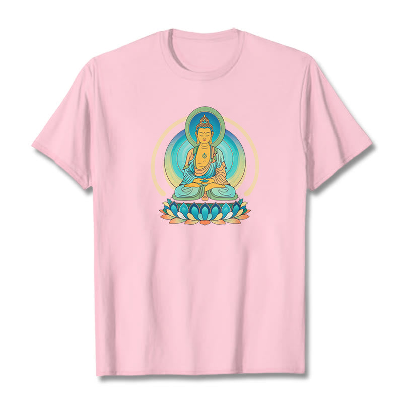 Buddha Stones Lotus Buddha T-Shirt - Hellrosa - 2XL - image 12