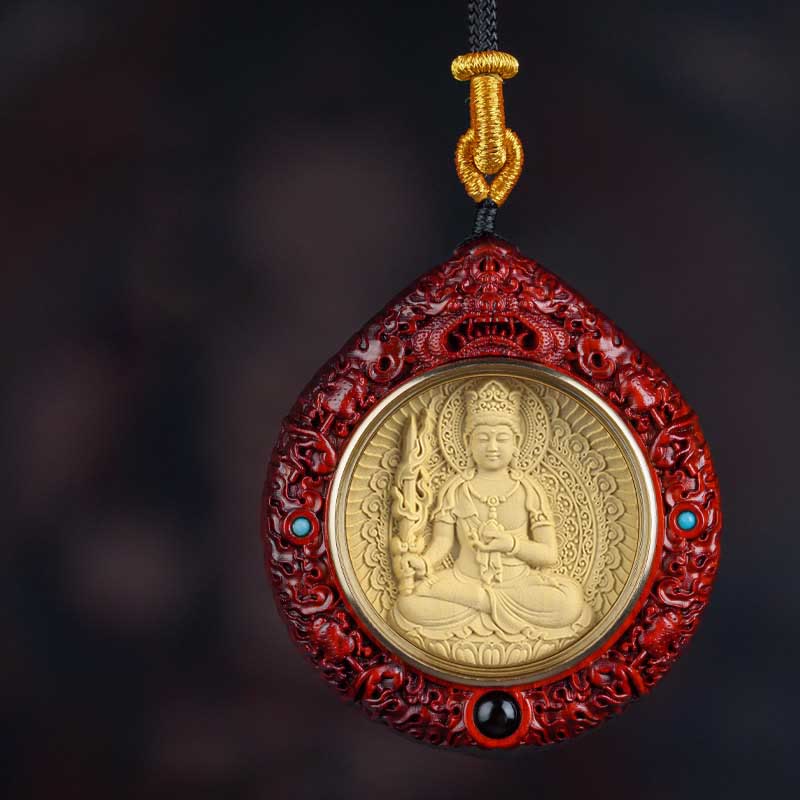 Buddha Stones chinesisches Tierkreiszeichen Geburt Buddha kleiner Blatt rotes Sandelholz Ebenholz Langlebigkeits-Halskette Anhänger - Ochse/Tiger-Leere-Bodhisattva - Kleines Blatt rotes Sandelholz - image 17