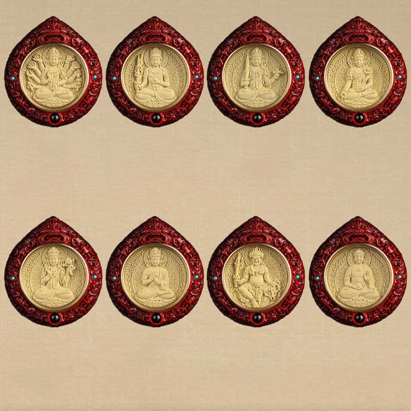 Buddha Stones chinesisches Tierkreiszeichen Geburt Buddha kleiner Blatt rotes Sandelholz Ebenholz Langlebigkeits-Halskette Anhänger - image 24