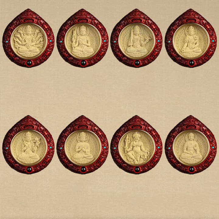 Buddha Stones chinesisches Tierkreiszeichen Geburt Buddha kleiner Blatt rotes Sandelholz Ebenholz Langlebigkeits-Halskette Anhänger - image 24