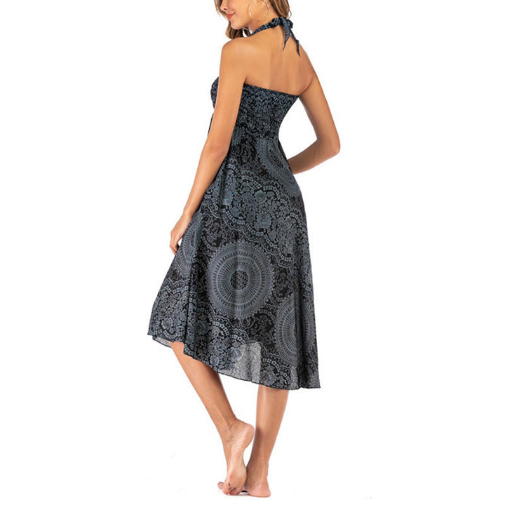 Buddha Stones Zwei Stil Tragen Boho Kompass Rose Blume Rock Kleid - image 49