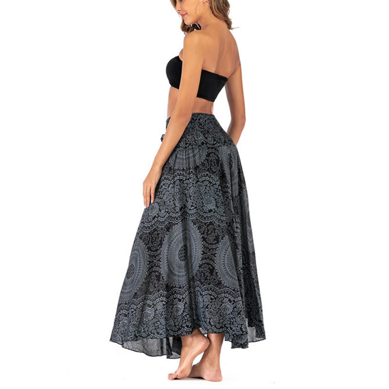 Buddha Stones Zwei Stil Tragen Boho Kompass Rose Blume Rock Kleid - image 47