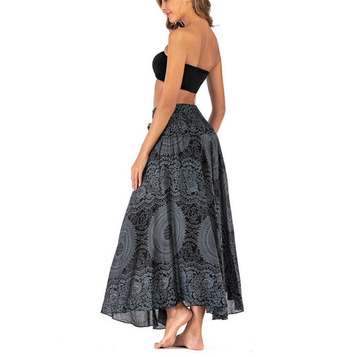 Buddha Stones Zwei Stil Tragen Boho Kompass Rose Blume Rock Kleid - image 47