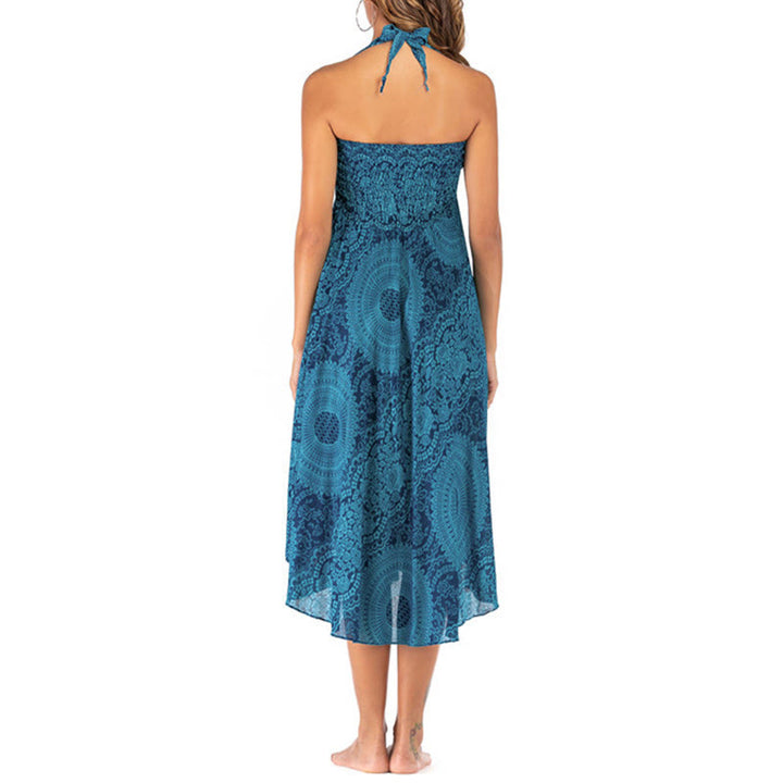 Buddha Stones Zwei Stil Tragen Boho Kompass Rose Blume Rock Kleid - image 20