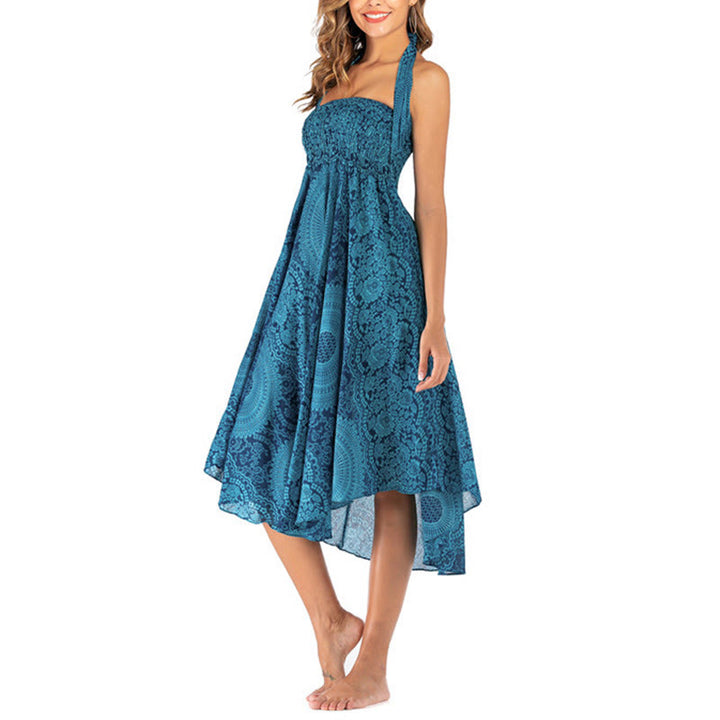 Buddha Stones Zwei Stil Tragen Boho Kompass Rose Blume Rock Kleid - image 15