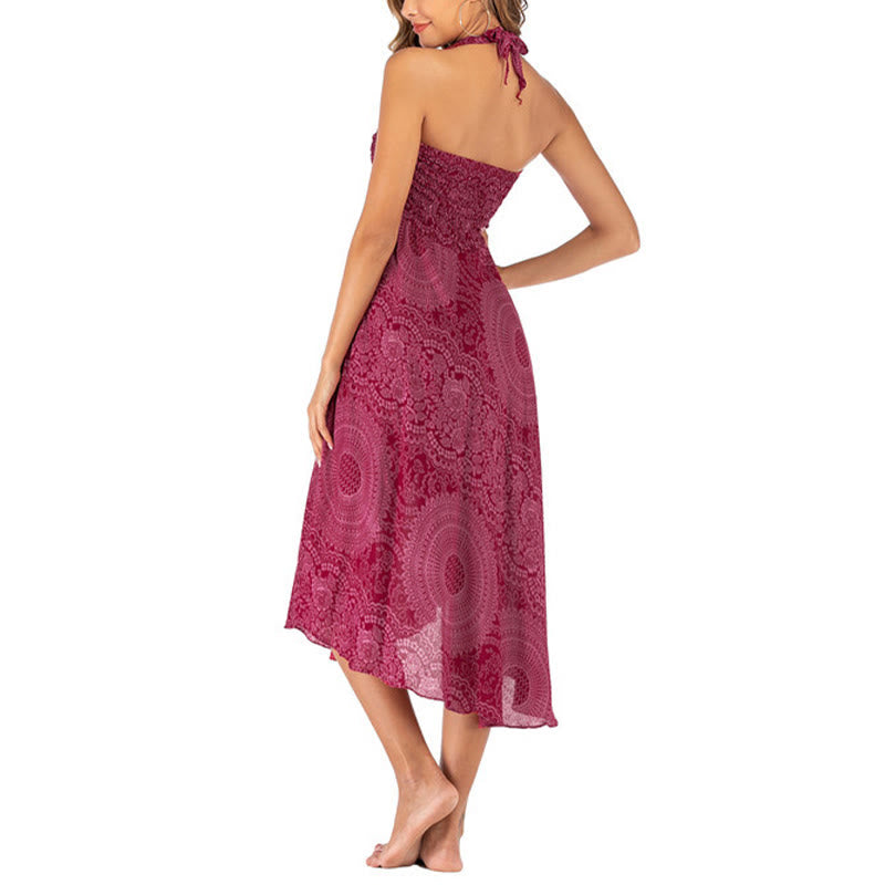 Buddha Stones Zwei Stil Tragen Boho Kompass Rose Blume Rock Kleid - image 31