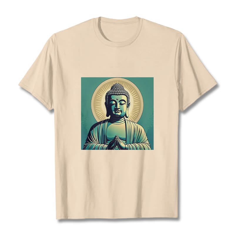 Buddha Stones Aura Green Buddha Tee T-shirt - Bisque - 2XL - image 10