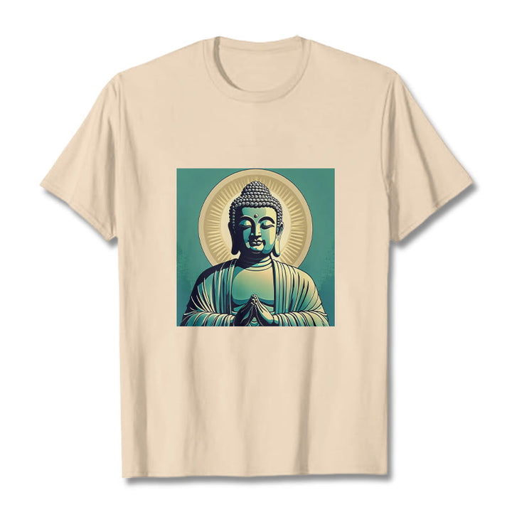 Buddha Stones Aura Green Buddha Tee T-shirt - Bisque - 2XL - image 10