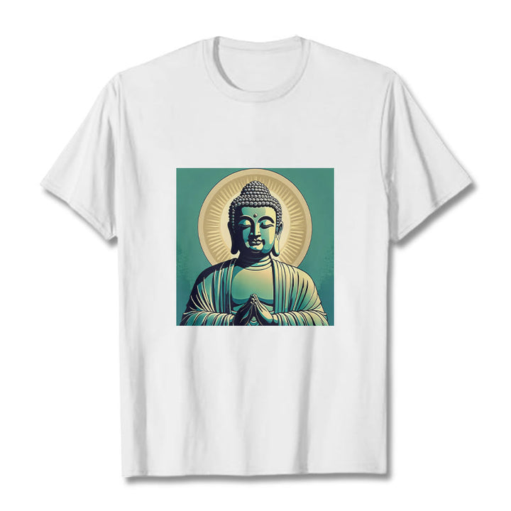 Buddha Stones Aura Green Buddha Tee T-shirt - Weiß - 2XL - image 3