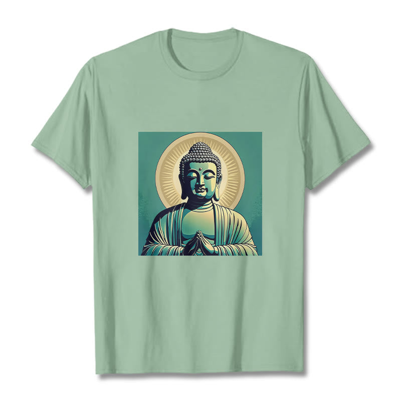 Buddha Stones Aura Green Buddha Tee T-shirt - Blassgrün - 2XL - image 1
