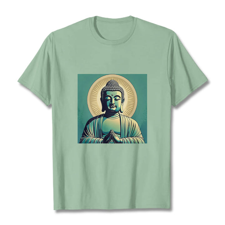 Buddha Stones Aura Green Buddha Tee T-shirt - Blassgrün - 2XL - image 1