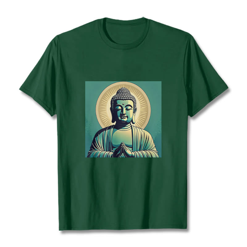 Buddha Stones Aura Green Buddha Tee T-shirt - WaldGrün - 2XL - image 12