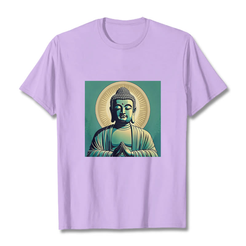 Buddha Stones Aura Green Buddha Tee T-shirt - Pflaume - 2XL - image 16