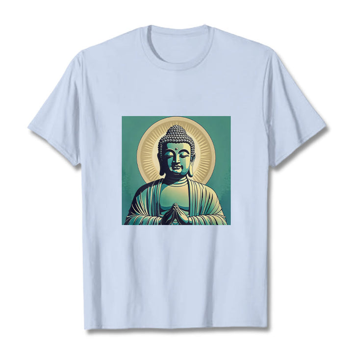 Buddha Stones Aura Green Buddha Tee T-shirt - HellCyan - 2XL - image 18