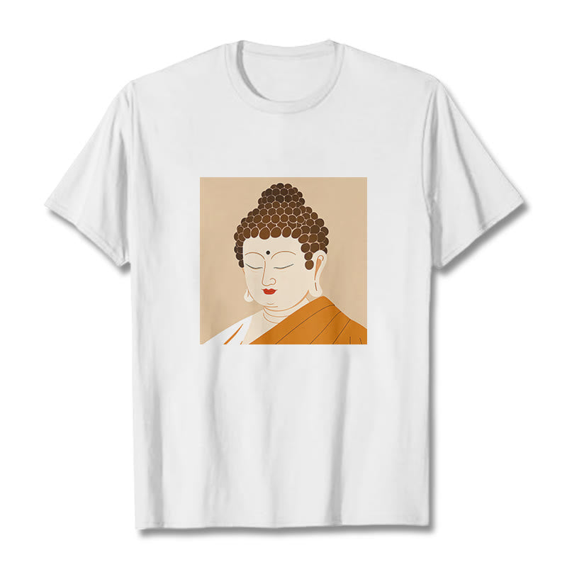 Buddha Stones Augen schließen und entspannen Buddha T-Shirt - Weiß - 2XL - image 1