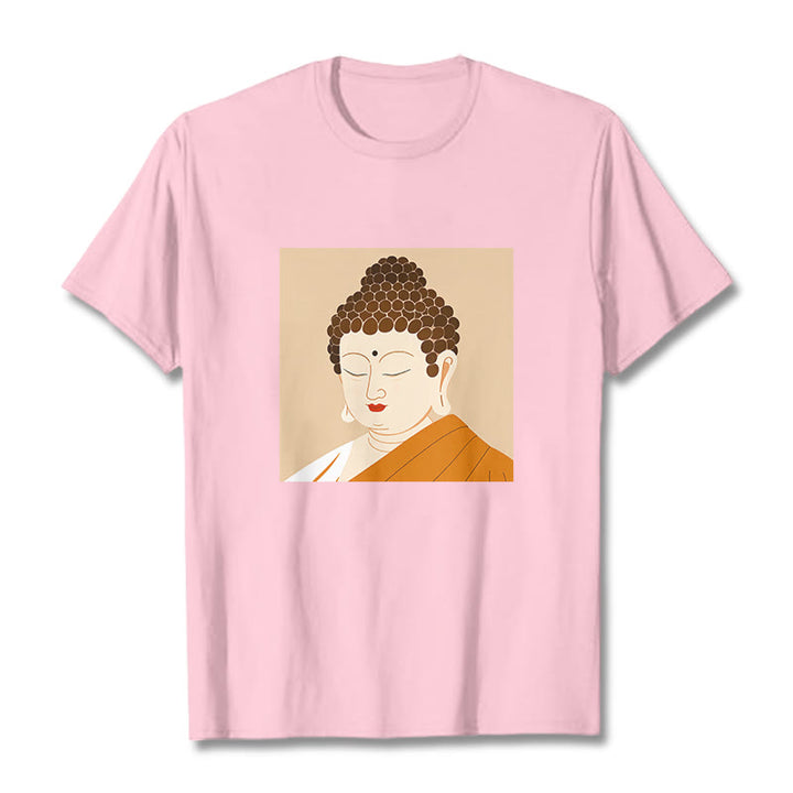 Buddha Stones Augen schließen und entspannen Buddha T-Shirt - Hellrosa - 2XL - image 12