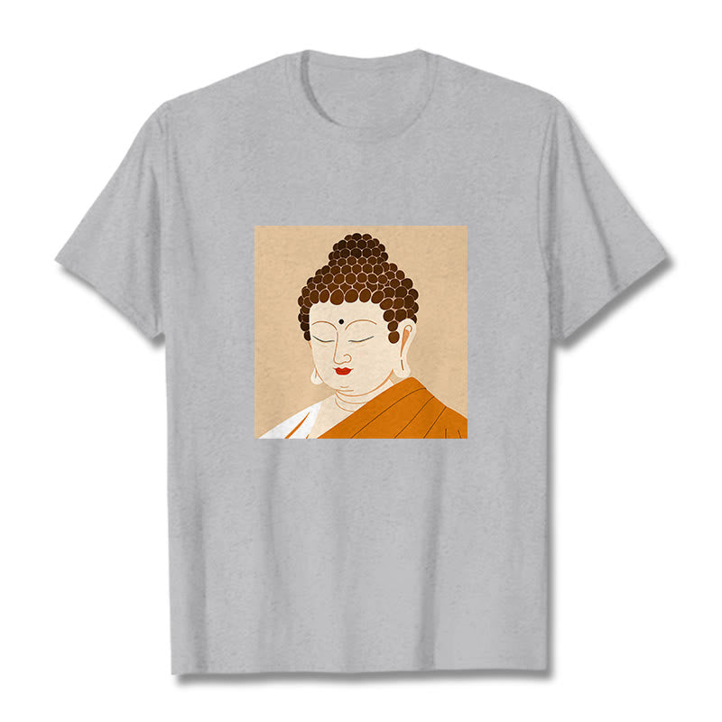 Buddha Stones Augen schließen und entspannen Buddha T-Shirt - Hellgrau - 2XL - image 19
