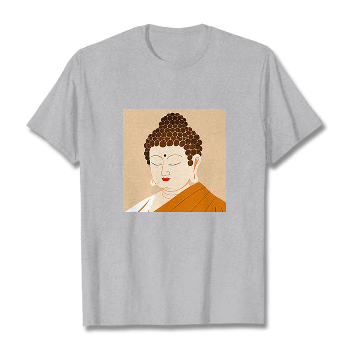 Buddha Stones Augen schließen und entspannen Buddha T-Shirt - Hellgrau - 2XL - image 19