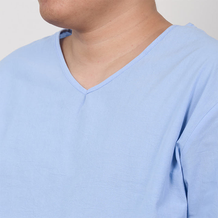 Buddha Stones Einfarbiges Herren-T-Shirt mit Dreiviertelärmeln - image 1