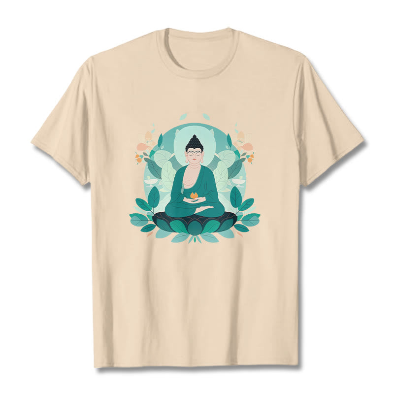 Buddha Stones Schließe Augen Green Leaf Buddha T-Shirt - Bisque - 2XL - image 10