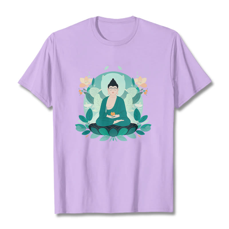 Buddha Stones Schließe Augen Green Leaf Buddha T-Shirt - Pflaume - 2XL - image 16