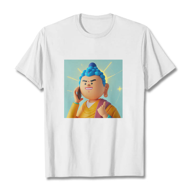 Buddha Stones Lustiges Cartoon-Buddha-T-Shirt - Weiß - 2XL - image 4