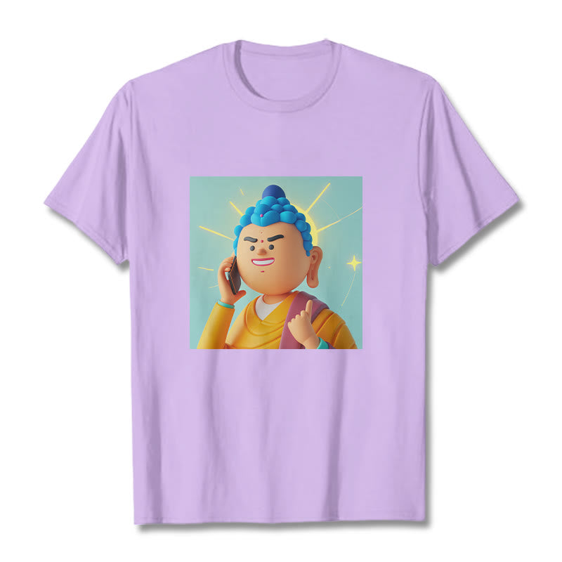 Buddha Stones Lustiges Cartoon-Buddha-T-Shirt - Pflaume - 2XL - image 15