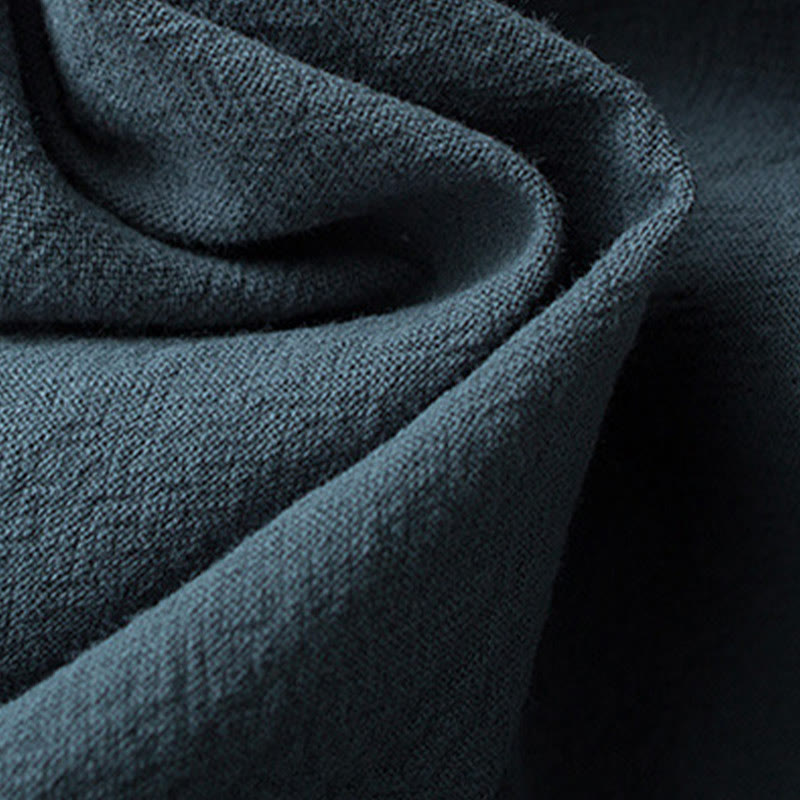 Buddha Stones Traditioneller Frosch-Knopf-Tang-Anzug Baumwolle Halbarm-Oberteile Hosen Kleidung Herren Set - image 6