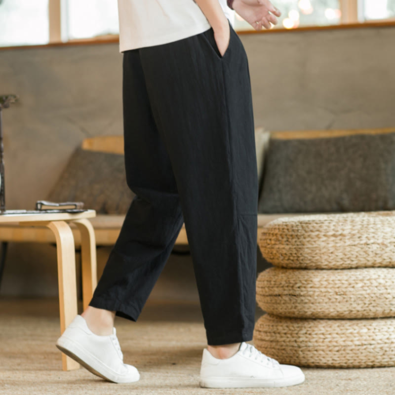 Buddha Stones Sommer Herren Baumwollhose mit Taschen - image 12