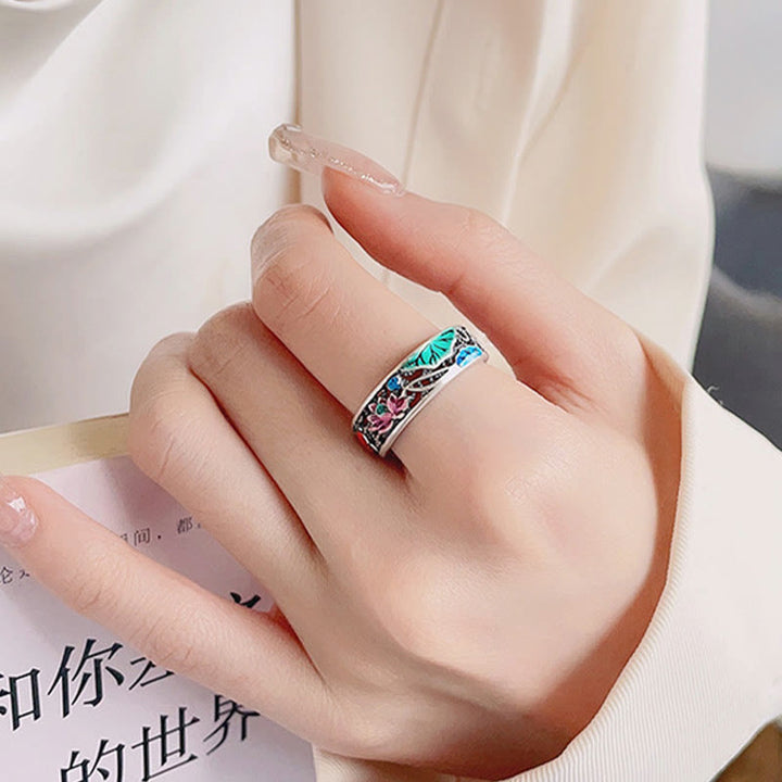 Buddha Stones 925 Sterling Silber Koi Fisch Lotus Glück Alles Gute Ring - image 11