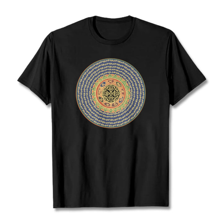 Buddha Stones 108 Om Mani Padme Hum Mantra Sanskrit T-Shirt - Schwarz - 2XL - image 6