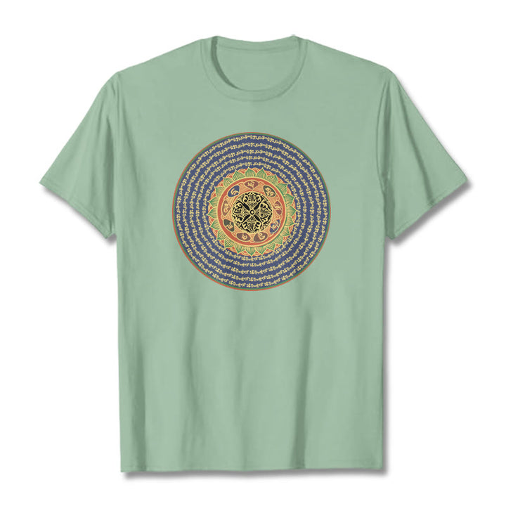 Buddha Stones 108 Om Mani Padme Hum Mantra Sanskrit T-Shirt - Blassgrün - 2XL - image 17