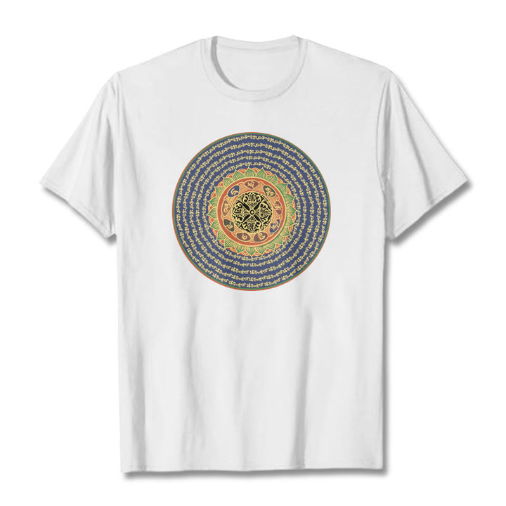 Buddha Stones 108 Om Mani Padme Hum Mantra Sanskrit T-Shirt - Weiß - 2XL - image 3